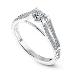 Load image into Gallery viewer, 0.30cts Heart Cut Solitaire Diamond Split Shank Platinum Ring JL PT 1181   Jewelove.US
