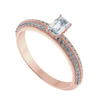 Load image into Gallery viewer, 0.30cts. Emerald Cut Solitaire Diamond Split Shank 18K Rose Gold Ring JL AU 1188R   Jewelove.US
