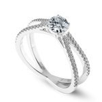 Load image into Gallery viewer, 30-Pointer Solitaire Diamond Split Shank Platinum Ring JL PT 1169   Jewelove.US

