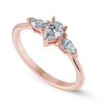 Load image into Gallery viewer, 0.50cts. Pear Cut Solitaire Diamond Accents 18K Rose Gold Ring JL AU 1207R-A   Jewelove.US
