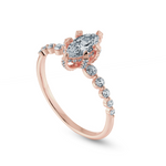 Load image into Gallery viewer, 0.50cts. Marquise Cut Solitaire Halo Diamond Shank 18K Rose Gold Ring JL AU 2010R-A   Jewelove.US
