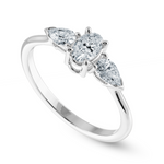 Load image into Gallery viewer, 0.70cts Oval Cut Solitaire with Pear Diamond Accents Platinum Ring JL PT 1206-B   Jewelove.US

