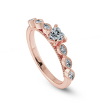 Load image into Gallery viewer, 0.50cts. Heart Cut Solitaire with Marquise Cut Diamond Accents 18K Rose Gold Ring JL AU 2016R-A   Jewelove.US
