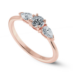 Load image into Gallery viewer, 0.30cts. Solitaire with Pear Cut Diamond Accents 18K Rose Gold Ring JL AU 2020R   Jewelove.US
