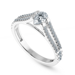 Load image into Gallery viewer, 0.50cts Pear Cut Solitaire Diamond Split Shank Platinum Ring JL PT 1183-A   Jewelove.US
