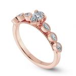 Load image into Gallery viewer, 0.70cts. Pear Cut Solitaire with Marquise Cut Diamond Accents 18K Rose Gold Ring JL AU 2018R-B   Jewelove.US
