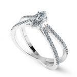 Load image into Gallery viewer, 30-Pointer Marquise Cut Solitaire Diamond Split Shank Platinum Ring JL PT 1176   Jewelove.US
