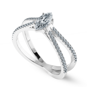 30-Pointer Marquise Cut Solitaire Diamond Split Shank Platinum Ring JL PT 1176   Jewelove.US