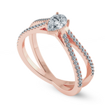 Load image into Gallery viewer, 50-Pointer Pear Cut Solitaire Diamond Split Shank 18K Rose Gold Solitaire Ring JL AU 1175R-A   Jewelove.US
