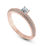Load image into Gallery viewer, 0.30cts. Princess Cut Solitaire Diamond Split Shank 18K Rose Gold Ring JL AU 1186R   Jewelove.US
