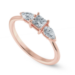 Load image into Gallery viewer, 0.20cts. Princess Cut Solitaire with Pear Cut Diamond Diamond 18K Rose Gold Ring JL AU 2021R-C   Jewelove.US
