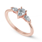 Load image into Gallery viewer, 0.30cts. Pear Cut Solitaire Diamond Accents 18K Rose Gold Ring JL AU 1207R   Jewelove.US
