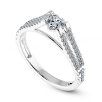 Load image into Gallery viewer, 0.50cts Heart Cut Solitaire Diamond Split Shank Platinum Ring JL PT 1181-A   Jewelove.US
