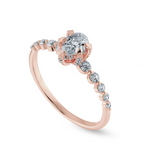 Load image into Gallery viewer, 0.50cts. Pear Cut Solitaire Halo Diamond Accents 18K Rose Gold Ring JL AU 2009R-A   Jewelove.US
