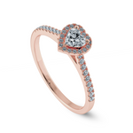 Load image into Gallery viewer, 0.70cts. Heart Cut Solitaire Halo Diamond Shank 18K Rose Gold Ring JL AU 1198R-B   Jewelove.US
