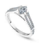 Load image into Gallery viewer, 0.30cts Marquise Cut Solitaire Diamond Split Shank Platinum Ring JL PT 1184   Jewelove.US
