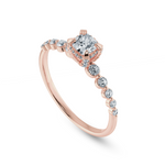 Load image into Gallery viewer, 0.30cts. Cushion Cut Solitaire Halo Diamond Accents 18K Rose Gold Ring JL AU 2005R   Jewelove.US
