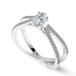 Load image into Gallery viewer, 0.70cts Oval Cut Solitaire Diamond Split Shank Platinum Ring JL PT 1174-B   Jewelove.US
