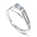 Load image into Gallery viewer, 0.70cts Emerald Cut Solitaire Diamond Split Shank Platinum Ring JL PT 1180-B   Jewelove.US
