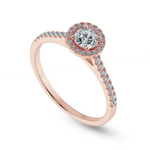 Load image into Gallery viewer, 0.30cts. Solitaire Diamond Halo Shank 18K Rose Gold Ring JL AU 1193R   Jewelove.US
