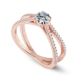 Load image into Gallery viewer, 50-Pointer Solitaire Diamond Split Shank 18K Rose Gold Ring JL AU 1169R-A   Jewelove.US
