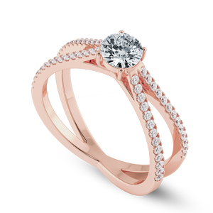 50-Pointer Solitaire Diamond Split Shank 18K Rose Gold Ring JL AU 1169R-A   Jewelove.US