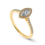 Load image into Gallery viewer, 70-Pointer Marquise Cut Solitaire Halo Diamond Shank 18K Yellow Gold Ring JL AU 1201Y-B   Jewelove.US
