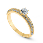 Load image into Gallery viewer, 0.30cts. Cushion Cut Solitaire Diamond Split Shank 18K Yellow Gold Ring JL AU 1187Y   Jewelove.US
