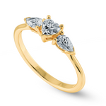 Load image into Gallery viewer, 0.50cts. Heart Cut Solitaire with Pear Cut Diamond Accents 18K Yellow Gold Ring JL AU 1205Y-A   Jewelove.US
