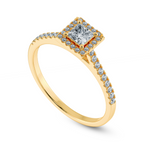 Load image into Gallery viewer, 0.30cts. Princess Cut Solitaire Diamond Square Halo Shank 18K Yellow Gold Ring JL AU 1194Y   Jewelove.US
