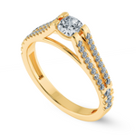 Load image into Gallery viewer, 0.30cts. Cushion Cut Solitaire Diamond Split Shank 18K Yellow Gold Ring JL AU 1179Y   Jewelove.US
