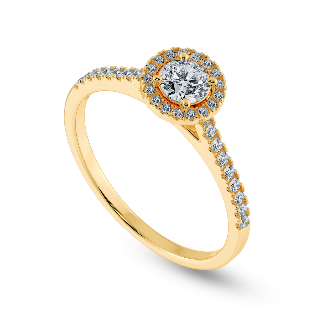 0.30cts. Solitaire Diamond Halo Shank 18K Yellow Gold Ring JL AU 1193Y   Jewelove.US
