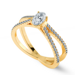 Load image into Gallery viewer, 0.70cts. Oval Cut Solitaire Diamond Split Shank 18K Yellow Gold Ring JL AU 1174Y-B   Jewelove.US
