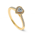 Load image into Gallery viewer, 0.30cts. Heart Cut Solitaire Halo Diamond Shank 18K Yellow Gold Ring JL AU 1198Y   Jewelove.US
