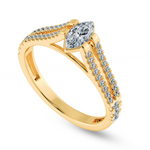 Load image into Gallery viewer, 70-Pointer Marquise Cut Solitaire Diamond Split Shank 18K Yellow Gold Ring JL AU 1184Y-B   Jewelove.US
