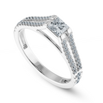 Load image into Gallery viewer, 0.30cts Princess Cut Solitaire Diamond Split Shank Platinum Ring JL PT 1178   Jewelove.US
