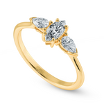 Load image into Gallery viewer, 70-Pointer Marquise Cut Solitaire with Pear Cut Diamond Accents 18K Yellow Gold Ring JL AU 1208Y-B   Jewelove.US
