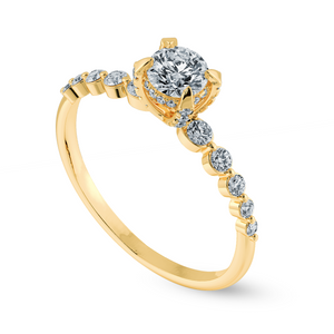 0.20cts. Solitaire Diamond Accents 18K Yellow Gold Ring JL AU 1202Y-C   Jewelove.US