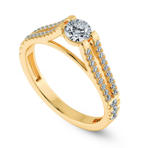 0.30cts. Solitaire Diamond Split Shank 18K Yellow Gold Solitaire Ring JL AU 1177Y   Jewelove.US