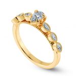 Load image into Gallery viewer, 0.70cts. Pear Cut Solitaire with Marquise Cut Diamond Shank 18K Yellow Gold Ring JL AU 2018Y-B   Jewelove.US
