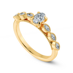 Load image into Gallery viewer, 0.50cts. Oval Cut Solitaire Marquise Cut Diamond Accents 18K Yellow Gold Ring JL AU 2017Y-A   Jewelove.US
