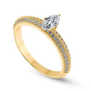 70-Pointer Marquise Cut Solitaire Diamond Split Shank 18K Yellow Gold Ring JL AU 1192Y-B   Jewelove.US