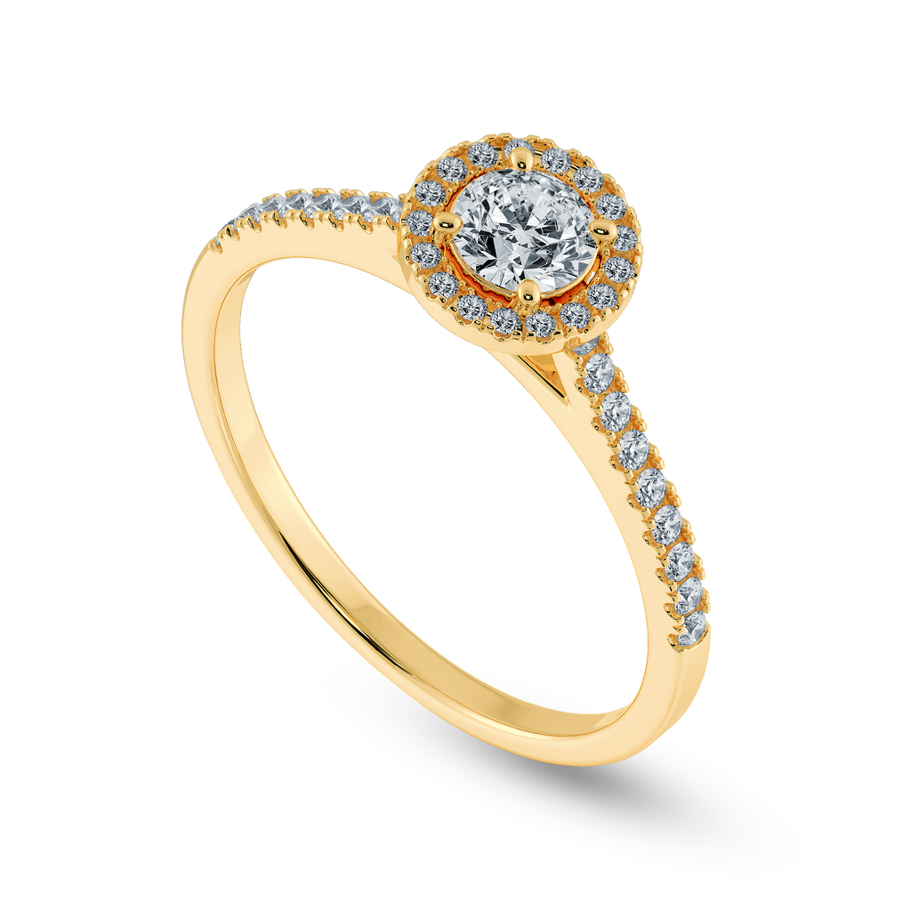 0.20cts. Solitaire Diamond Halo Shank 18K Yellow Gold Ring JL AU 1193Y-C   Jewelove.US