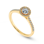 Load image into Gallery viewer, 0.20cts. Solitaire Diamond Halo Shank 18K Yellow Gold Ring JL AU 1193Y-C   Jewelove.US
