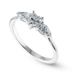 Load image into Gallery viewer, 0.30cts Heart Cut Solitaire with Pear Cut Diamond Accents Platinum Ring JL PT 1205   Jewelove.US
