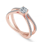 Load image into Gallery viewer, 0.50cts. Cushion Cut Solitaire Diamond Split Shank 18K Rose Gold Ring JL AU 1171R-A   Jewelove.US
