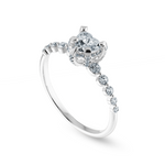 Load image into Gallery viewer, 0.30cts Heart Cut Solitaire Halo Diamond Accents Platinum Ring JL PT 2007   Jewelove.US
