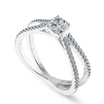 Load image into Gallery viewer, 0.70cts. Cushion Cut Solitaire Diamond Split Shank Platinum Engagement Ring JL PT 1171-B   Jewelove.US
