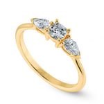 Load image into Gallery viewer, 0.30cts. Cushion Cut Solitaire with Pear Cut Diamond Accents 18K Yellow Gold Ring JL AU 1203Y   Jewelove.US
