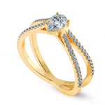 Load image into Gallery viewer, 70-Pointer Pear Cut Solitaire Diamond Split Shank 18K Yellow Gold Ring JL AU 1175Y-B   Jewelove.US
